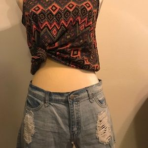 Distressed Denim Shorts